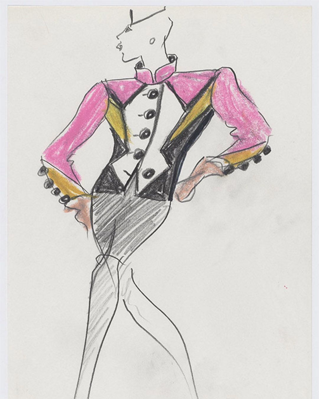 Croquis, collection Saint Laurent Rive gauche 1988